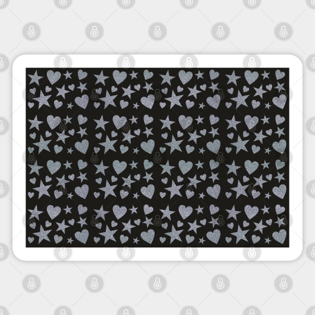Naif glitter hearts and stars (black and silver) Sticker by F-for-Fab